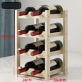 Miniatyrbillede 2 af 4: Vinreol Vandret flaskereol, 4 etager til 8 flasker Vinflaskestativ i træ Dimensioner 24x22,3x39,5 cm Vinreol Pin