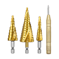 Miniatyrbild 3 av 5: 3 st Spiral Hex Spline Steg Borr + Center Punch Set Hex Spiral Spline Steg Borr + Center Punch Set för Tool Ro