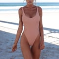 Pikkukuva 2 / 3: naiset Push Up Solid Selkänojaton Monokini One Piece Swimwear Uimapuku Pink XL