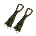 Miniatyrbild 2 av 4: 2 st Multifunktionell spänne flaskhållare Bärbar bandklämma Karbinhake Nyckelring Webbing D-formad dubbelkrok för fiske bergsklättring (armégree)
