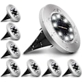 Miniatyrbillede 1 af 5: 8LED rustfrit stål solar underjordisk lys (8LED underjordisk hvidt lys), til udendørs, have, gård