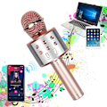 Pikkukuva 2 / 4: Mikrofoni, langaton Bluetooth karaoke-mikrofoni lapsille, kannettava 4-in-1-käsimikrofonilaite, kodin KTV-soitin kaiuttimella ja levyllä
