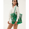 Miniatyrbillede 5 af 5: Mesh Beach Tote Dame Skulder Håndtaske A916-624 Green