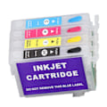 Miniatyrbilde 6 av 10: 4-delt blekkpatronsett gjenbrukbare skriverblekkpatroner i fargene svart, cyan, magenta, gul - Kompatibel med T1411 T1412 T1413 T1414