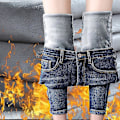 Miniatyrbillede 3 af 3: Dame vinter fleeceforede stretchjeans 28