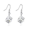 Miniatyrbillede 4 af 5: Fashion Crystal Drop øreringe halskæde dingle øreringe lange smykker sæt