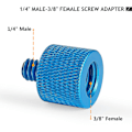 Miniatyrbillede 2 af 5: Skrueadapter 1/4&quot; Kvinde Til 3/8&quot; Mand, 3/8&quot; Kvinde Til 1/4&quot; Hanskrue til mikrofonstativ, stativ skruetrådadapter (blå)