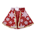 Miniatyrbillede 1 af 5: Fancy kjole, kæledyrsjuletøj 3 mønsterdesign kæledyrskappe Sjovt fest-cosplay-kostume(Rød snefnug M)