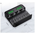 Miniatyrbild 5 av 5: Universal batteriladdare, 8-fack batteriladdare, lämplig för AA/AAA/C/D Ni-MH/Ni-Cd uppladdningsbara batterier