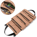 Miniatyrbild 2 av 5: Stor verktygsnyckel med flera fickor, rullväska Roll Up Tools Bag Tool Organizer, hink, Roll Up Tool, Handy Small Tools, Bärväska (brun),