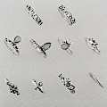 Pikkukuva 3 / 4: 10 kpl/ set Naisten punk vintage tekojalokivestä kaiverrettu ontto midi set Silver