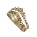 Miniatyrbillede 1 af 5: 1 par Finger Circlet Ensfarvet Romantisk V Form Guirlande Form Matchende Kvinder Circlet Sæt Bryllupsgave Golden US 9