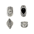 Miniatyrbild 1 av 5: 4st/ set Bohemian Style Unisex Ring Slitstark Lättvikt Super Cool Fidget Ring För Fest