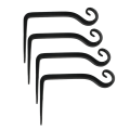 Pikkukuva 4 / 5: Kukkaripustusteline, rautainen seinäkoukku Kukkaripustusteline 2kpl musta 4PCS BLACK