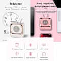Pikkukuva 4 / 5: Retro Bluetooth Speaker Mini Card Wireless Subwoofer Pink,