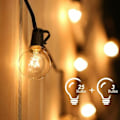 Miniatyrbild 1 av 5: Fairy Lights utomhus, anslutningsbara Fairy Lights 7.6M 25 G40-lampor med 3 reservlampor för bröllopsfestträdgård
