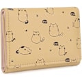 Miniatyrbillede 2 af 5: Kawaii Pung Til Piger Sød Kat Vegansk Læder Kortholder Organizer Small Trifold Dame Pung, Menw Cat A916-782 Yellow