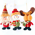 Miniatyrbild 1 av 5: Paket med 3 julprydnader Julgransdörrhängare Dekorationshänge Tillbehör Älg Snögubbe Jultomten Juldekorationer