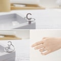Miniatyrbild 5 av 5: Ring Justerbar Open End Koppar Brev Kvinnor Finger Smycken För Dejting H