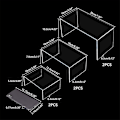 Miniatyrbillede 3 af 5: 6 stk. 3 størrelser Akryl Display Risers Holder U-formet smykke display stativ Gennemsigtig hylde Vitrineskab til smykker display, hjem og butik