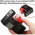 Miniatyrbillede 4 af 5: Digital batteritester, Universal batteritester, batteritester, til AA, AAA, C, D, PP3, 9V, 1,5V, knapbatterier - W