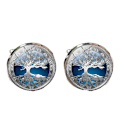Miniatyrbillede 1 af 4: Manchetknapper Tree of Life Time Gem Herreskjorte Metal Crystal Cuff Stud fransk knap