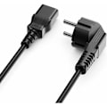 Miniatyrbild 2 av 5: 1,5 m Power Skyddskontakt F Typ Plugg (CEE 7/4) 90° vinklad till C13 Power Honkontakt PC Dator