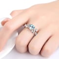 Miniatyrbild 3 av 5: Dam Ring Blommor Design All Match Accessoarer Mode Sweet Rhinestone Vigselring För Fest White US 8