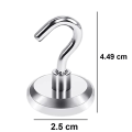 Miniatyrbillede 5 af 5: Piao 8 stk Magnetiske kroge Heavy Duty, stærk magnet med krog til køleskab, super neodym til ophæng, magnetisk bøjle til værktøjskasse, krydstogt, grill, frakke