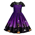 Pikkukuva 2 / 5: Tyttöjen Cosplay Witch Print -mekko, väri1 150cm