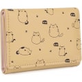 Miniatyrbild 1 av 5: Kawaii Plånbok för flickor Söt katt Vegansk läderkorthållare Organizer Liten trefaldig damväska, Menw Cat A916-782 Yellow