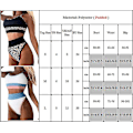 Miniatyrbillede 5 af 5: kvinder Badedragt High Waist Bikini Sæt Patchwork Sommer Beachwear Badetøj Leopard S