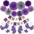 Pikkukuva 2 / 5: Paperituulettimen set, Purple Stripes 6 kpl