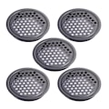 Miniatyrbillede 1 af 5: 5 stk rustfrit stål luftventil lamel, sort rundt mesh hul Soffit ventilation til køkken, badeværelse, skab 19mm