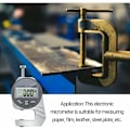 Miniatyrbild 5 av 5: Digital tjockleksmätare, 0-12,7 mm LCD-skärm Digital mätare, innesluten elektronisk mikrometer tjockleksram för Fonepro Lädertyg Tjocklekssiffra