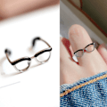 Miniatyrbillede 2 af 5: Lady Ringe Glat åbning Piger Justerbare Briller Form Finger Ring Til Daglig Brug