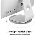 Miniatyrbillede 5 af 5: 360 rotationsskærm drejelig base, sølv aluminiumslegering computerskærm pladespillerstativ, roterende drejebase til Imac Disply roterende stander