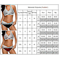 Miniatyrbild 2 av 2: kvinnor Sommar Push Up Vadderad BH Bikini Set Baddräkt Baddräkt Beach Badkläder Black S