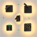 Miniatyrbillede 5 af 5: Firkantet sengelampe led læselys multifunktionel roterende væglampe med sort kontakt, varmt lys til soveværelse, entre