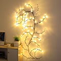Miniatyrbillede 1 af 4: LED trælys, indendørs vægdekoration Rattan trælys 72 LED julepynt Soveværelseshjem (varm hvid, plug-in)