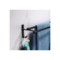Miniatyrbild 4 av 4: No-Puncture Handduksstång Duk Canvas Svart Badrum Strinture Dubbelstång Handduksställ Svart 60cm