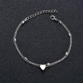 Miniatyrbillede 4 af 4: Lagdelt ankelarmbånd Dobbelt-lags Simple Love Heart Ankelkæde Elegant håndledsfod smykker gave til Gold