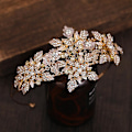 Miniatyrbillede 3 af 5: Kvinder Brudekrone Hovedstykke Legering Blade Skinnende Rhinestones Pandebånd Pandehår Fast Hårløkke Til