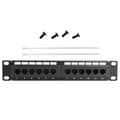 12 Port UTP CAT6 RJ45 Ethernet Nettverks Data Patch Panel Uten Monteringsbrakett