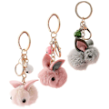 Pikkukuva 2 / 3: 3kpl Lovely Rabbit Keychain sarjakuvalaukku riipus riippuva koriste (satunnainen väri)