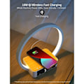 Miniatyrbillede 2 af 5: LED sengelampe, bordlampe natlampe 3 lysstyrkeniveauer og trådløs oplader urlampe Wake-up lampe og berøringsfølsomhed