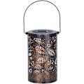 Miniatyrbillede 2 af 5: Bronze solcellelampe bærbar projektionslampe med hule blade udendørs vandtæt hængende lampe 20*12*12 cm