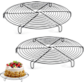 Miniatyrbillede 1 af 5: 2 enkelt bagerist, non-stick trådriste, kølende runde brødkager, undergrillstativ 32x32x3cm (sort)