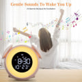 Miniatyrbillede 3 af 4: LED-vækkeur Ambient Music Light Home Alarm Clock Light Clock (Pink)，til soveværelse, stue