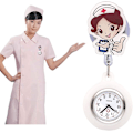 Miniatyrbillede 4 af 4: Jsdde Uhren Krankenschwesteruhr Pulsuhr Silikon Hlle Fob Uhr Pflegeruhr Tegnefilm Schwester Schwesternuhr Brosche Taschenuhr Kitteluhr Analog Quarzuhr